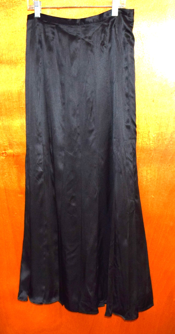 Women's Speigel Blak 100% Silk Maxi Pleated Skirt Size 4 W- 28.5"